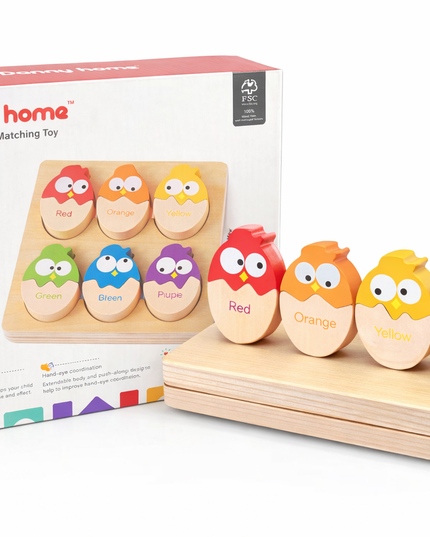 Danny Home™ Wooden Color Matching Toy – Educational Learning Board (3+ Years)