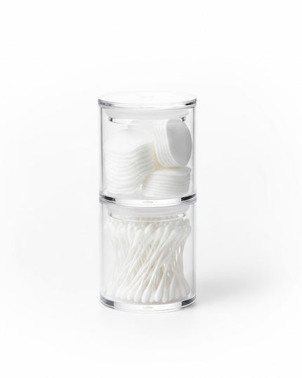 Clear Glass Cosmetic Organizer Set