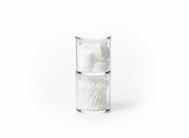 Clear Glass Cosmetic Organizer Set