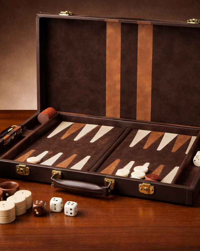 Luxury Leatherette Backgammon Set – Classic Travel Edition