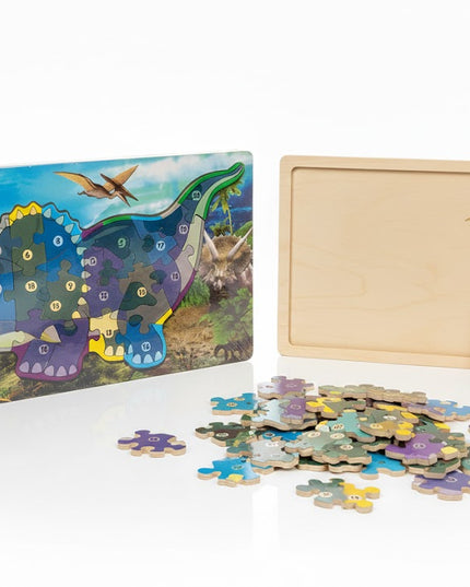 3-in-1 Wooden Dinosaur Puzzle Set