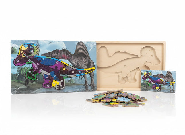 3-in-1 Wooden Dinosaur Puzzle Set