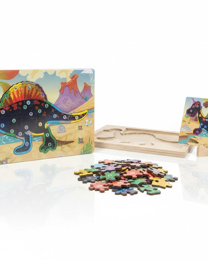 3-in-1 Wooden Dinosaur Puzzle Set