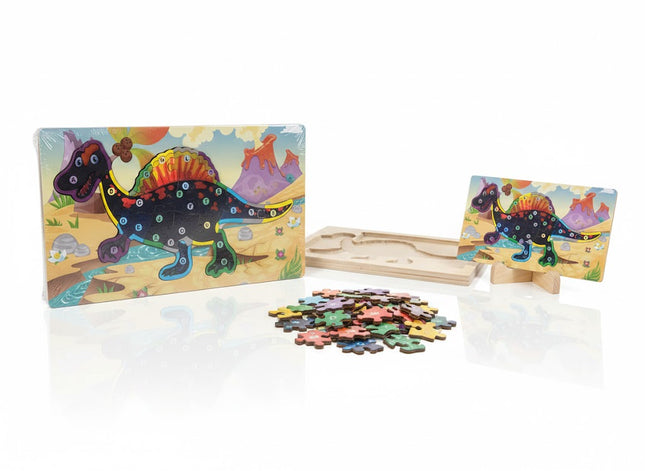 3-in-1 Wooden Dinosaur Puzzle Set
