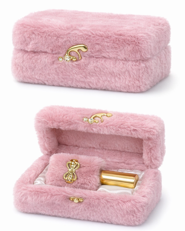 Luxury Plush Fur Perfume Gift Box – Elegant Fragrance Set