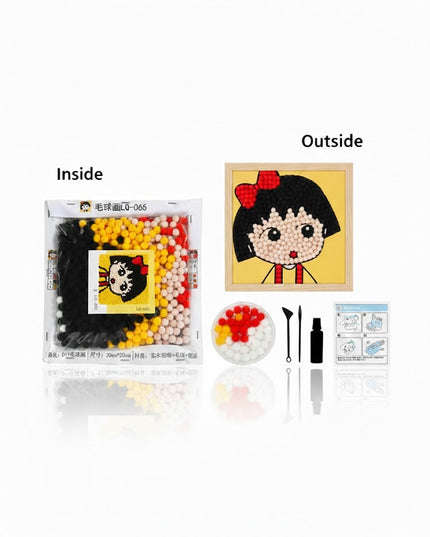DIY Fur Art Craft Kit (Fuzzy Ball Mosaic Set)