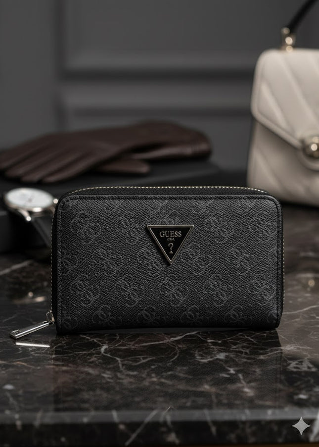 Elegant Zip Wallet – Classic Black Long Purse