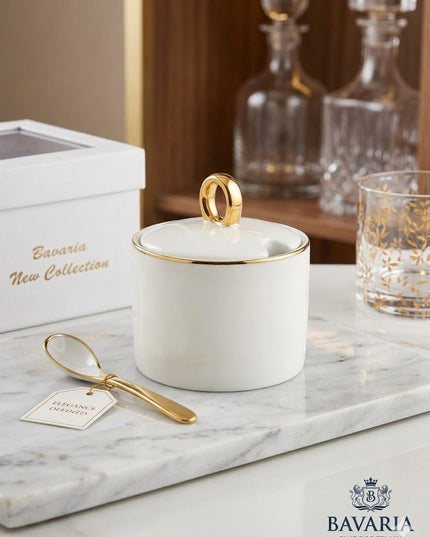 Elegant Gold Handle Storage Jar