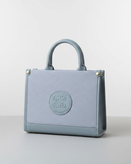 Textured Mini Top-Handle Bag – Soft Blue