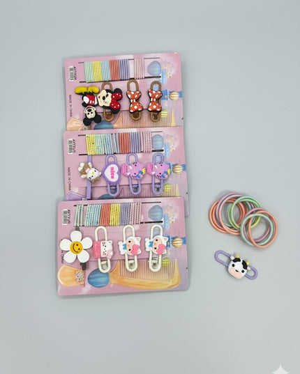 Kids Cute Hair Clips & Hair Ties Set