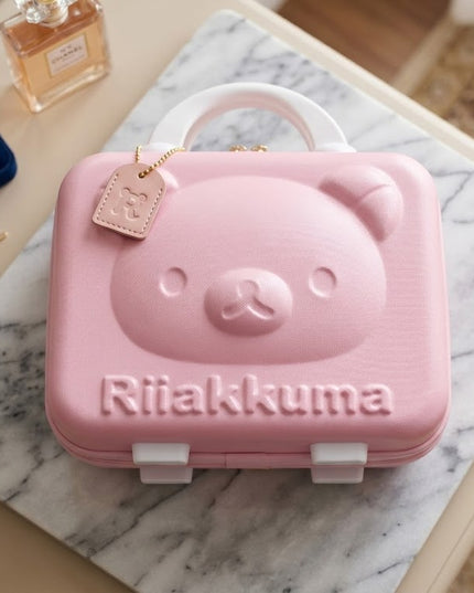Rilakkuma Travel Makeup Case Set – Cute Hard Shell Cosmetic Organizer (2 Colors)