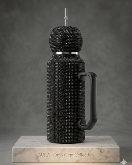 Luxury Matte Gem Tumbler Cup – Rhinestone Insulated Drink Bottle