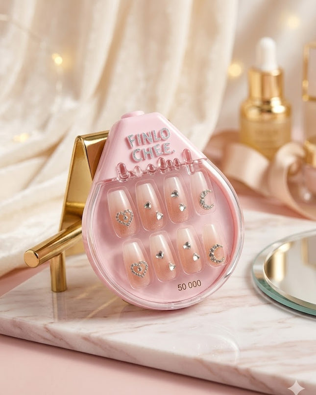 Luxury Press-On Nails Set – Elegant Rhinestone Manicure Collection