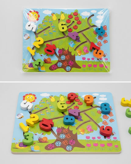 Wooden Number Tree Learning Puzzle