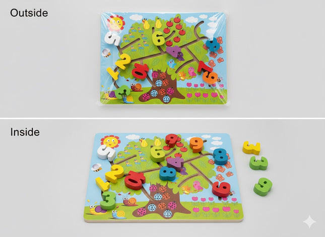 Wooden Number Tree Learning Puzzle