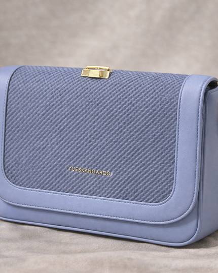 Elegant Textured Clutch Handbag – Grey & Beige