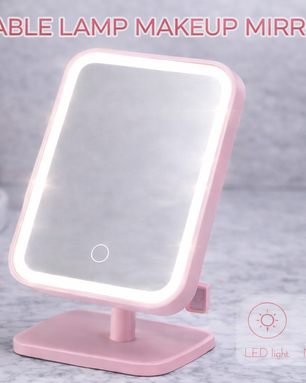 LED Table Lamp Makeup Mirror – Adjustable & Touch Control