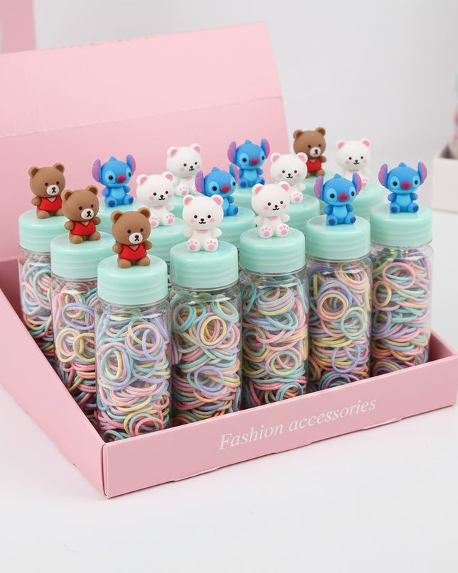 Cute Character Hair Ties Jar
