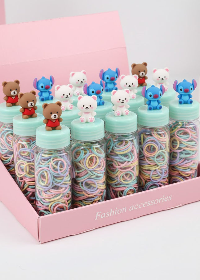 Cute Character Hair Ties Jar
