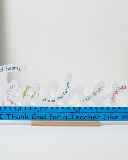 Thank You Teacher Decorative Desk Plaque – Inspirational Appreciation Gift