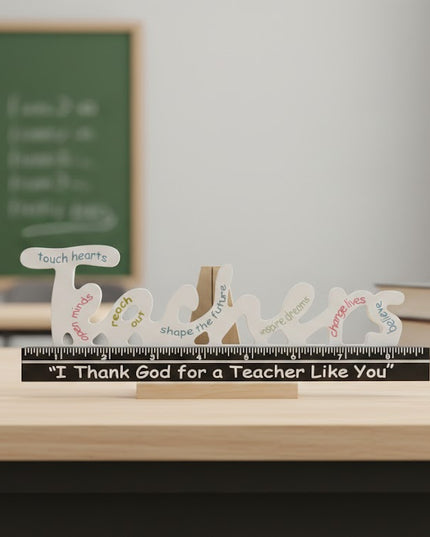 Thank You Teacher Decorative Desk Plaque – Inspirational Appreciation Gift