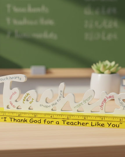 Thank You Teacher Decorative Desk Plaque – Inspirational Appreciation Gift