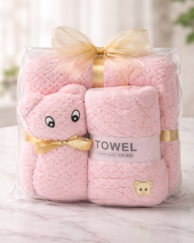 Cute Bear Baby Towel Gift Set – Ultra Soft & Cozy Bundle