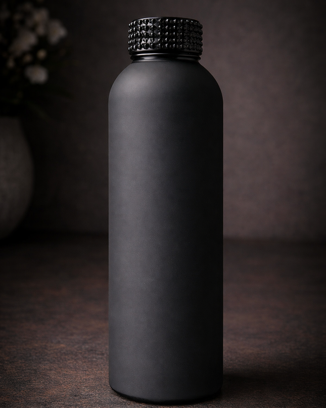 Luxe Hydration: Matte Gem-Capped Water Bottle