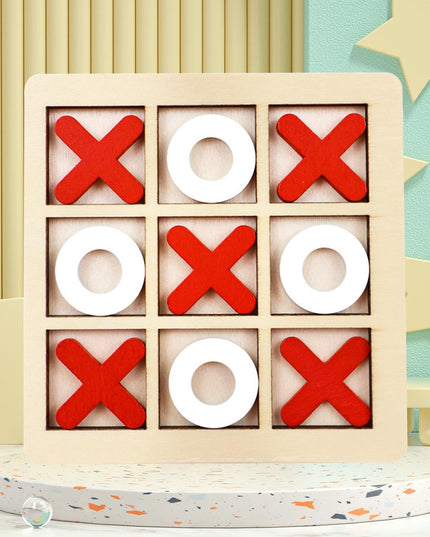 Wooden Tic-Tac-Toe Strategy Board (XO Game)