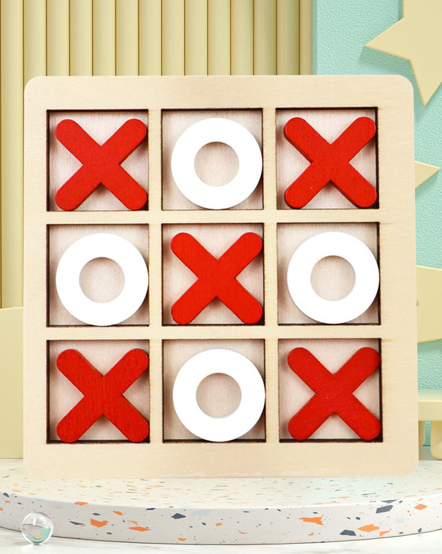 Wooden Tic-Tac-Toe Strategy Board (XO Game)